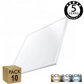 PACK 10 Dalles LED 60x60 40W - Cadre Blanc - CCT