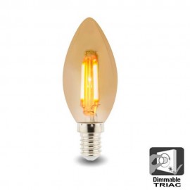 Ampoule LED Bougie Filament 4W E14 - C37 - Dimmable