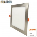 Placa LED Slim Cuadrada 15W Acero Inox - CCT- OSRAM CHIP DURIS E 2835