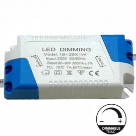 Driver DIMABLE TRIAC para Luminarias LED de 18W a 25W - 300mA