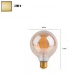 Ampoule LED filament Vintage 6W E27 G80