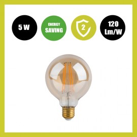 Ampoule LED filament Vintage 5W E27 G80 Gold