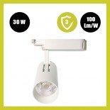 Spot LED VIENA Blanc pour Rail Monophasé 30W - 24° CRI +85