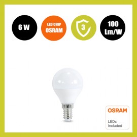 Lâmpada LED 6W E14 G45 220º - OSRAM CHIP DURIS E 2835
