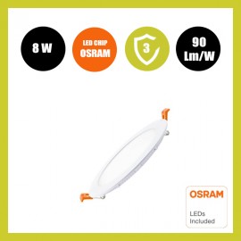 Placa LED Circular Slim 8W - OSRAM CHIP DURIS E 2835