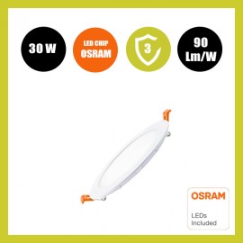 Placa Circular LED Slim 30W - OSRAM CHIP DURIS E 2835