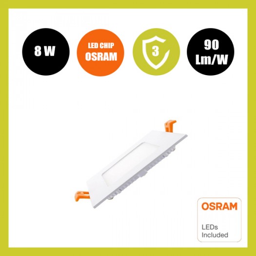 Placa Slim LED Cuadrada 8W OSRAM Chip