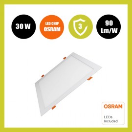 Placa Slim LED Quadrada 30W - OSRAM CHIP DURIS E 2835