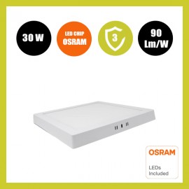 Plafonnier LED Surface Carré 30W - OSRAM CHIP DURIS E 2835