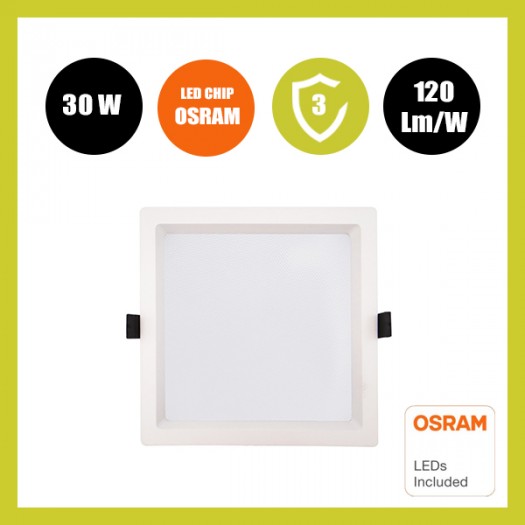 Downlight LED - 30W Carré- OSRAM CHIP DURIS E 2835 - CCT - UGR17