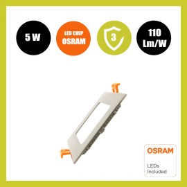 Downlight Slim LED Carré 5W Inox - CCT - OSRAM CHIP DURIS E 2835