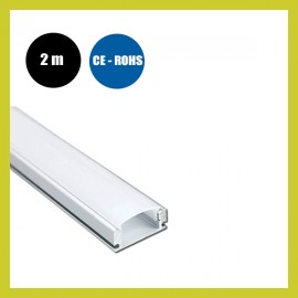 Profilé 2 mètres - U - Aluminium - pour LED