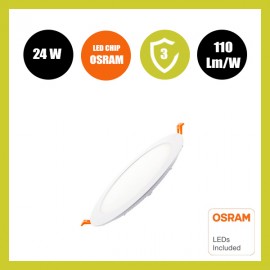 Placa LED Circular Slim 24W - OSRAM CHIP DURIS E 2835