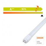 Tube LED 8W Cristal 300° - 60cm - LUMINOSITÉ ÉLEVÉE - OSRAM CHIP