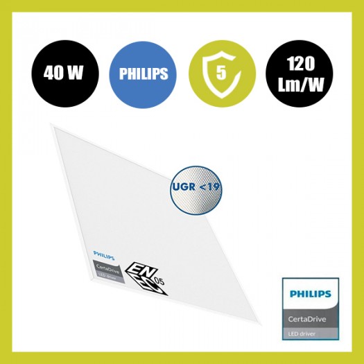 PACK 10 Panel LED 60x60 -SLIM FRAME- 40W - Philips Driver - ENEC05