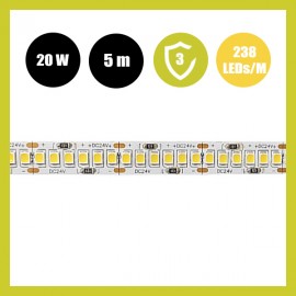 Ruban LED 24V | 238xLED/m | 5m | SMD2835 | 2100Lm | 20W/M | IP20