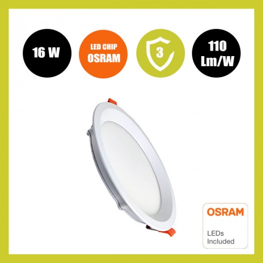 Downlight LED 16W Circular - OSRAM CHIP DURIS E 2835 - CCT - UGR19