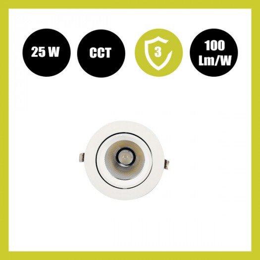 Foco Empotrable Orientable LED 25W 24º - CCT- Color Seleccionable