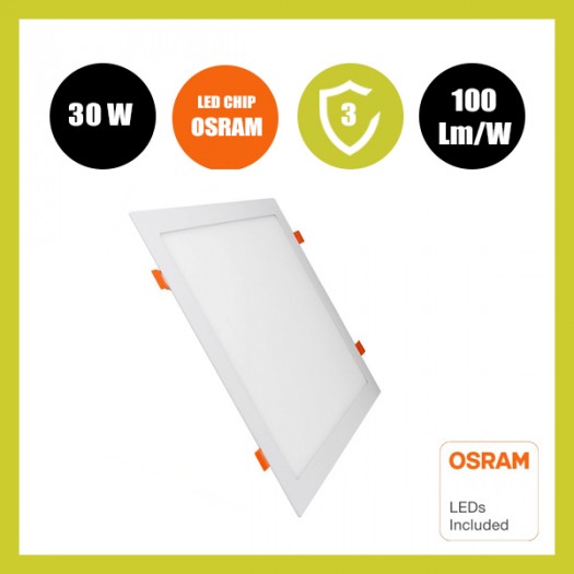 Placa Slim LED Cuadrada 30W - CCT - OSRAM CHIP DURIS E 2835