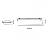 Pantalla estanca para dos tubos LED IP65 60cm