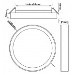 Plafón + Downlight LED - Circular- BONN Blanco - Potencia Ajustable 8W - 6W - 4W - 2W - 5CCT - SMD2835 140Lm/W - IP44
